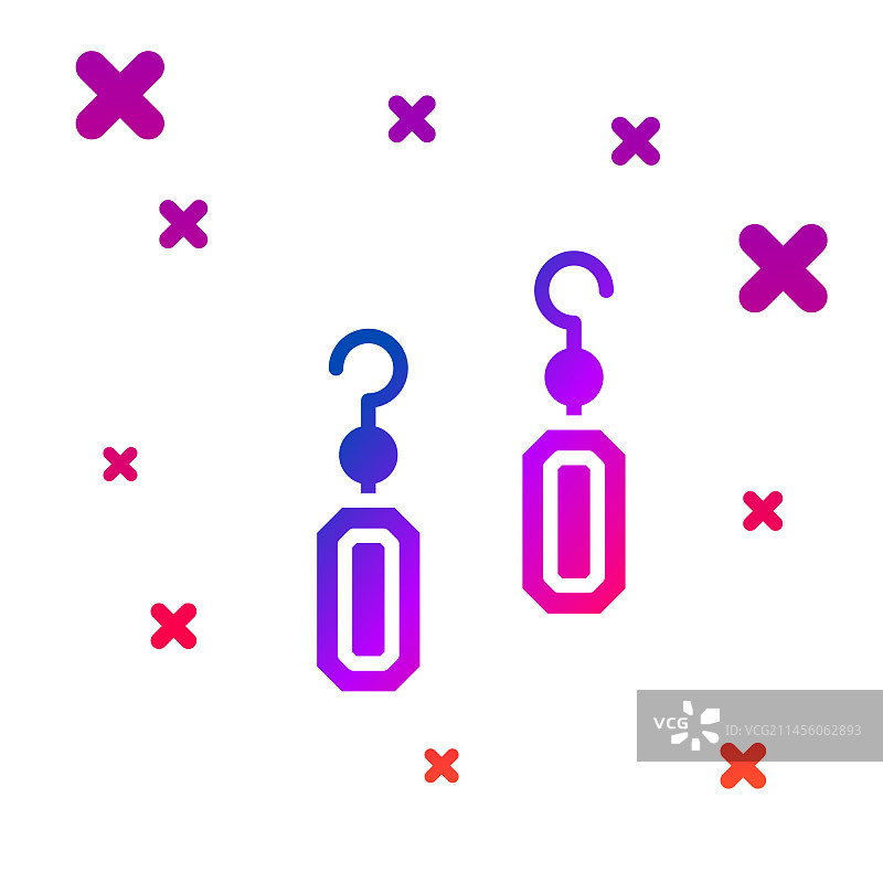 彩色耳环图标，白色背景图片素材