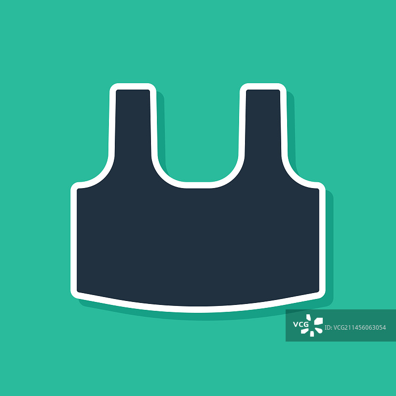 绿色背景上的蓝色内衣图标图片素材