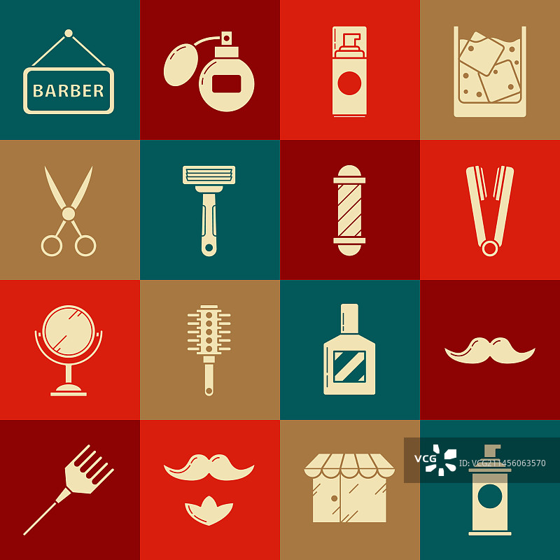 剃须啫喱、泡沫、胡须卷发器套装图片素材