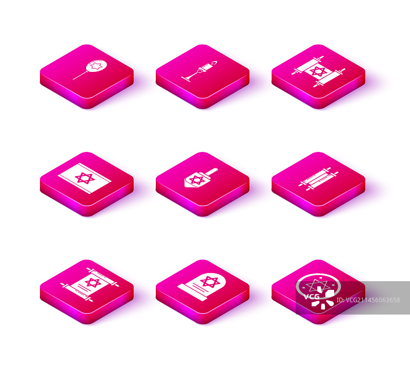 带有大卫之星的《妥拉》经卷墓碑图片素材