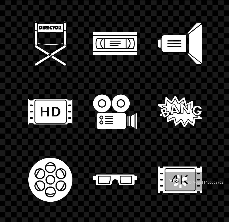 电影导演椅和录像带素材图片素材