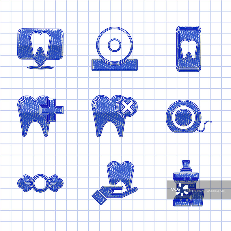 龋齿牙齿与漱口水塑料瓶图片素材