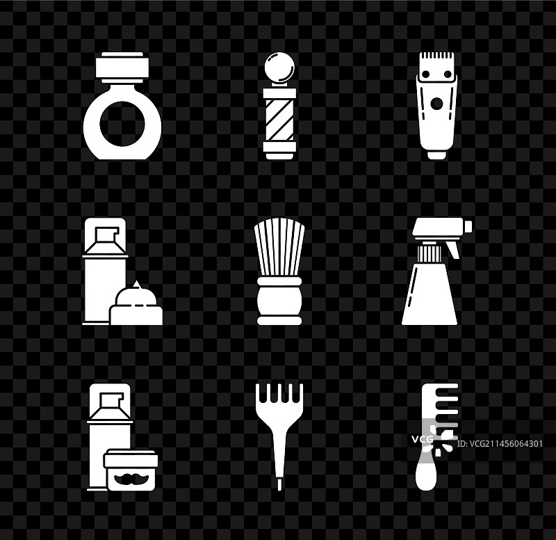 经典理发店剃须用品组合图片素材