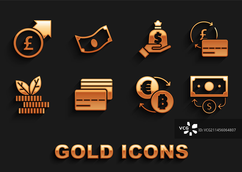 信用卡纸币现金堆图片素材