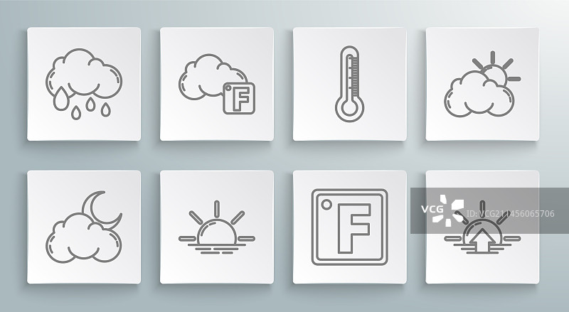 带有月亮和星星的云朵华氏度图片素材