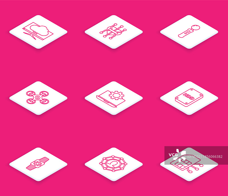 电脑显示器屏幕处理器线性组合图片素材