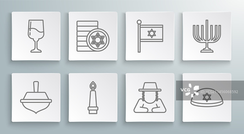 光明节陀螺犹太硬币燃烧图案图片素材