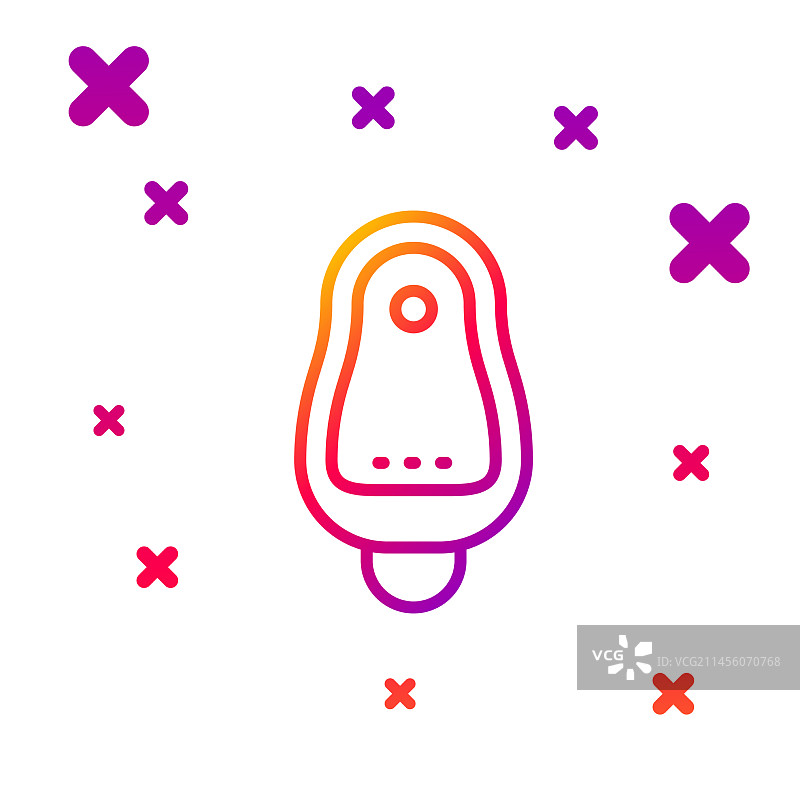 隔离的彩色线条男用小便池图标图片素材