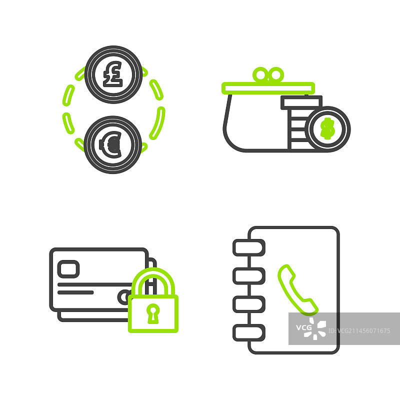 地址簿和带锁的信用卡图片素材