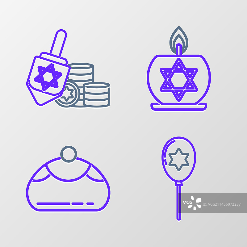 带大卫之星的丝带气球套装图片素材