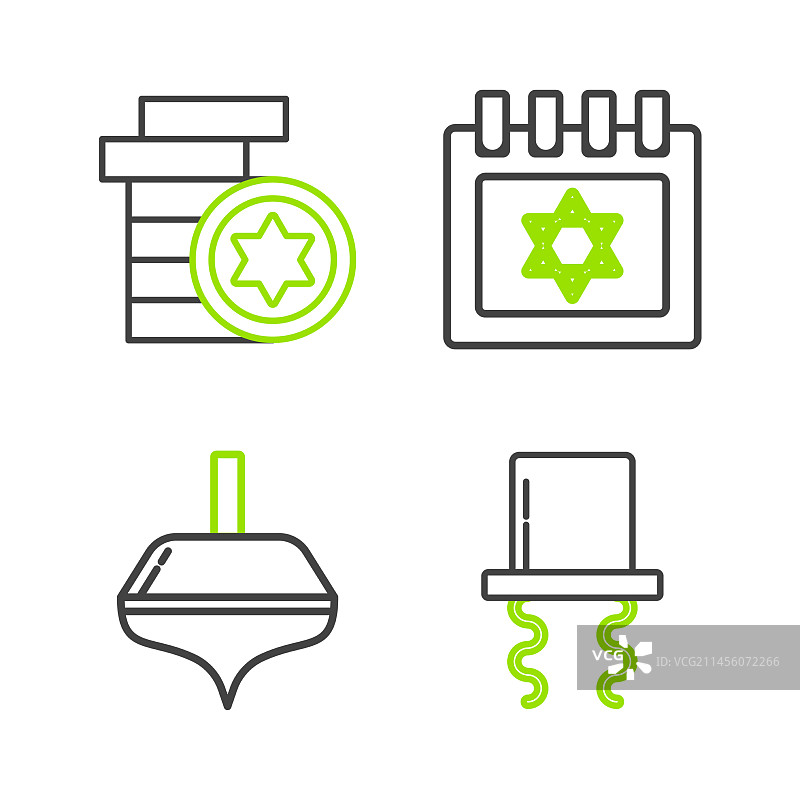 犹太教帽子鬓角线条图片素材