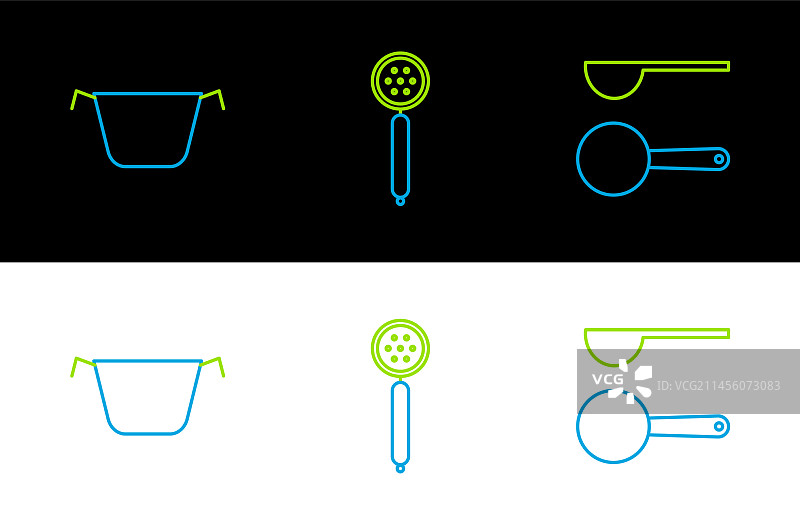 量勺、烹饪锅和过滤器图片素材