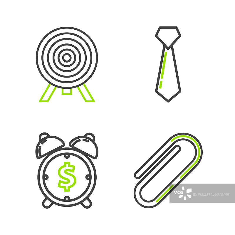 回形针、闹钟与美元图片素材