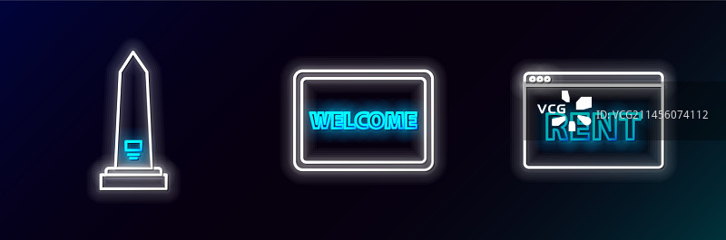 带有在线租赁文本的悬挂标志图片素材