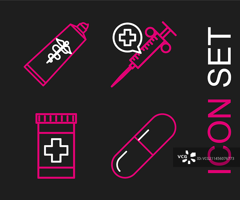 药丸或药片医疗瓶子系列图片素材