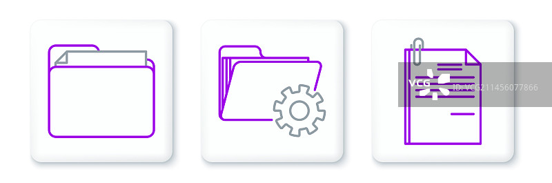 文件文档和纸夹文档组合图片素材