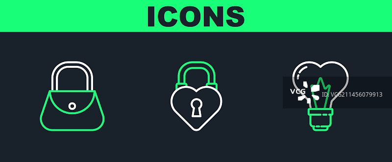 灯泡手提包中的心形图片素材