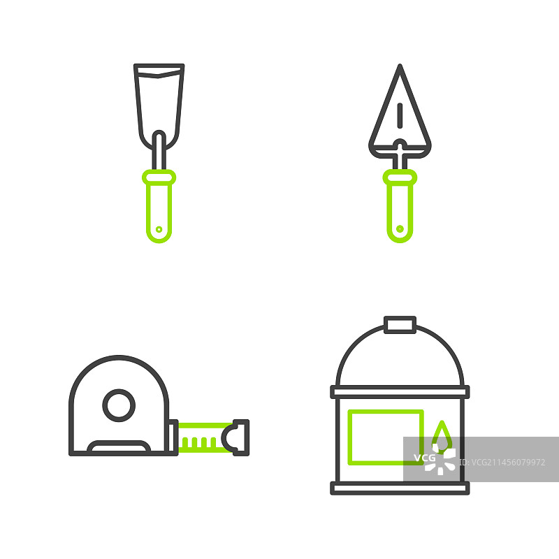 油漆桶、轮盘与建筑图片素材