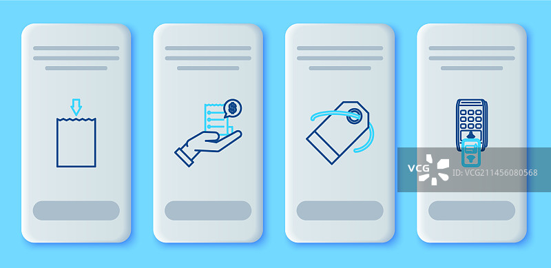 手持空白收据线条素材图片素材