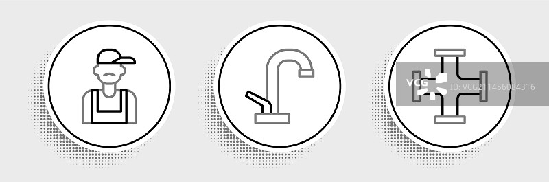 工业用金属管道、管道工和水图片素材