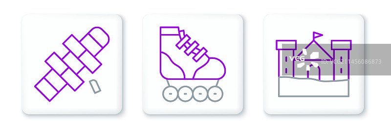 沙堡跳房子和轮滑鞋图片素材