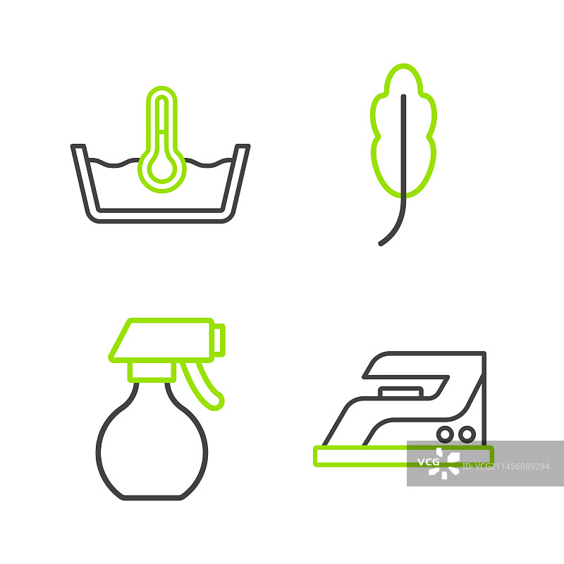 电熨斗喷水瓶羽毛图片素材