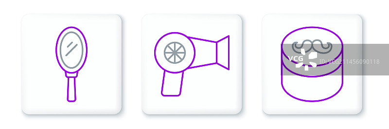 发型定型啫喱或发蜡和手镜图片素材