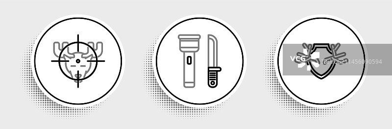 盾牌上的鹿角与狩猎图片素材