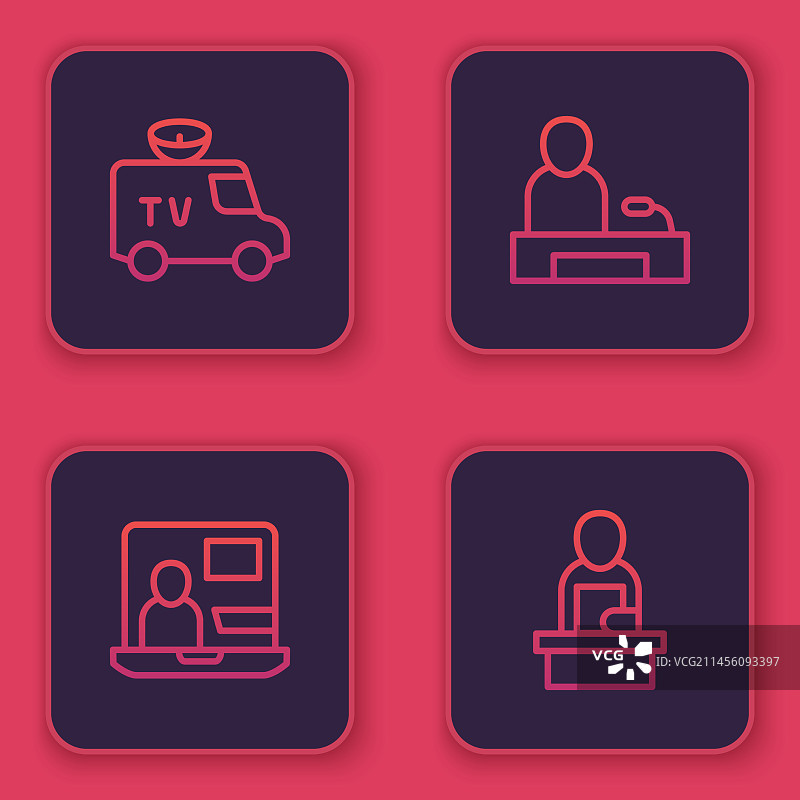 电视新闻车、世界新闻电视报道合集图片素材