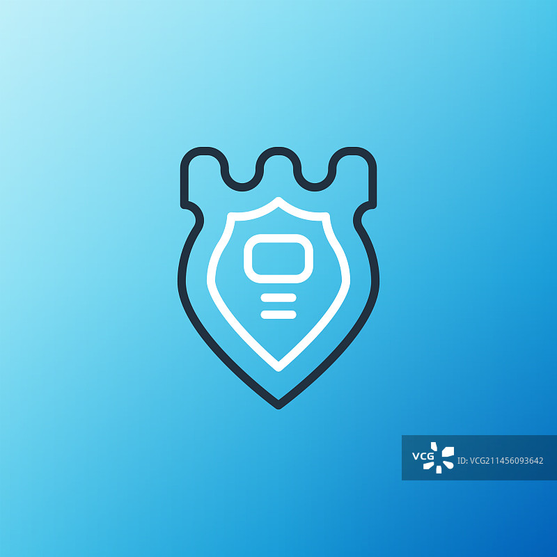 蓝色背景上的线条警徽图标图片素材