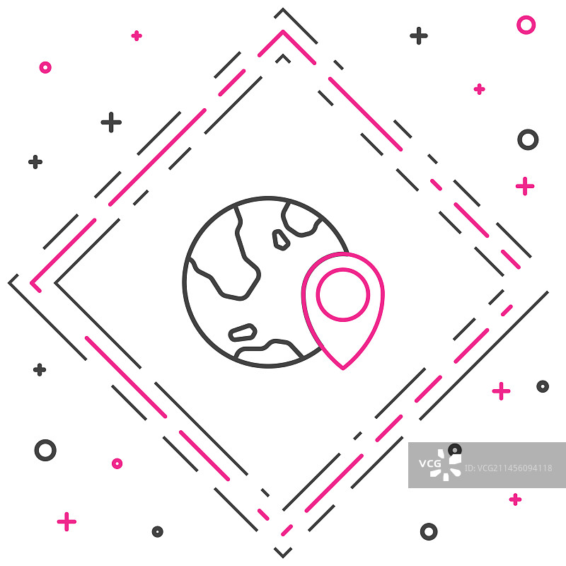 白色背景上的地球定位图标图片素材