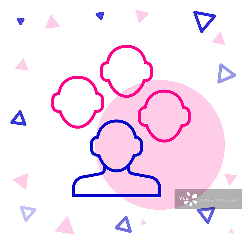 白色背景上的线条精神分裂症图标图片素材