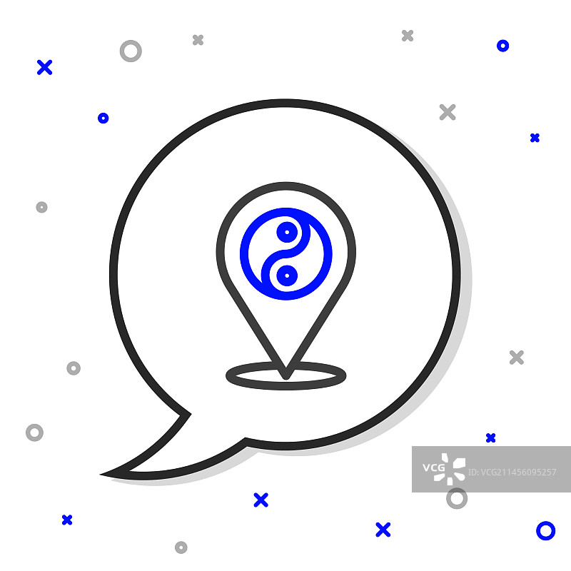 和谐平衡的阴阳符号线条图标图片素材