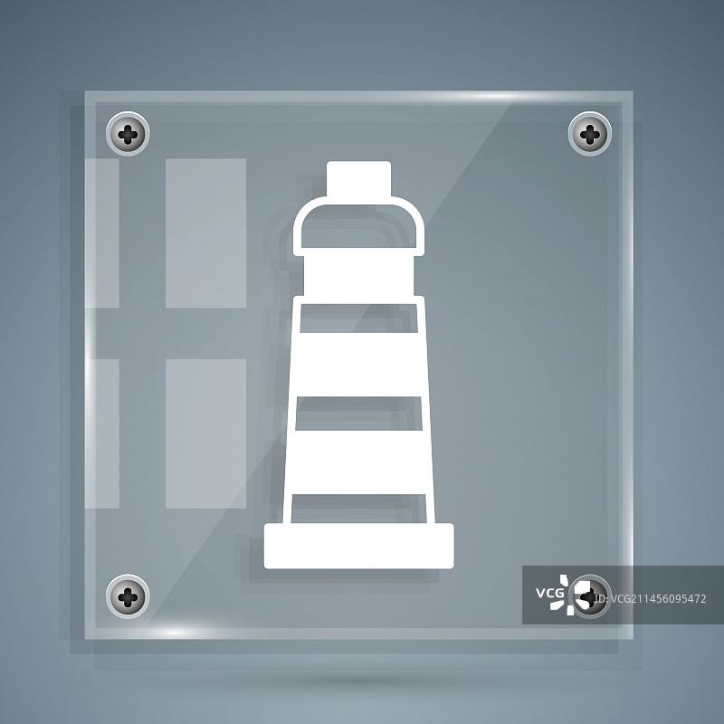 灰色背景上的白色灯塔图标图片素材