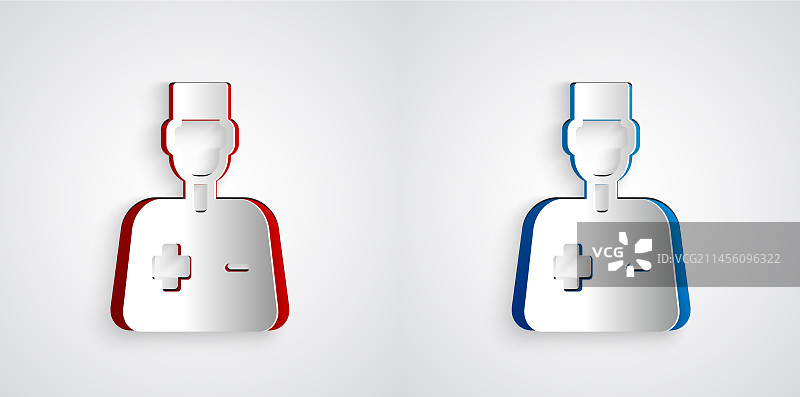 剪纸风格男医生图标图片素材