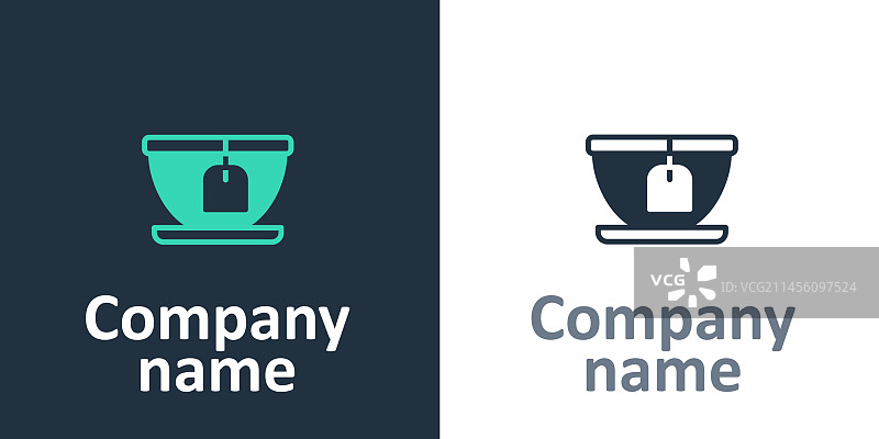 带茶包的杯子标志设计图片素材