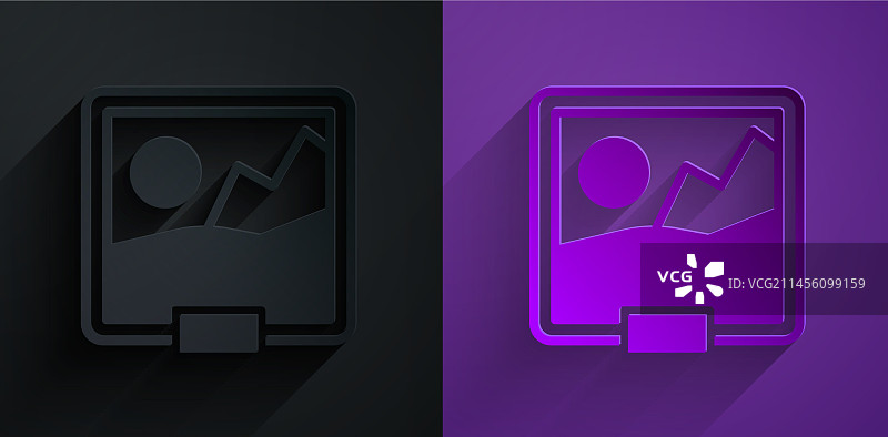 黑色背景上的剪纸图案图标图片素材