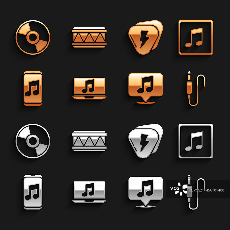 笔记本电脑与音符图片素材