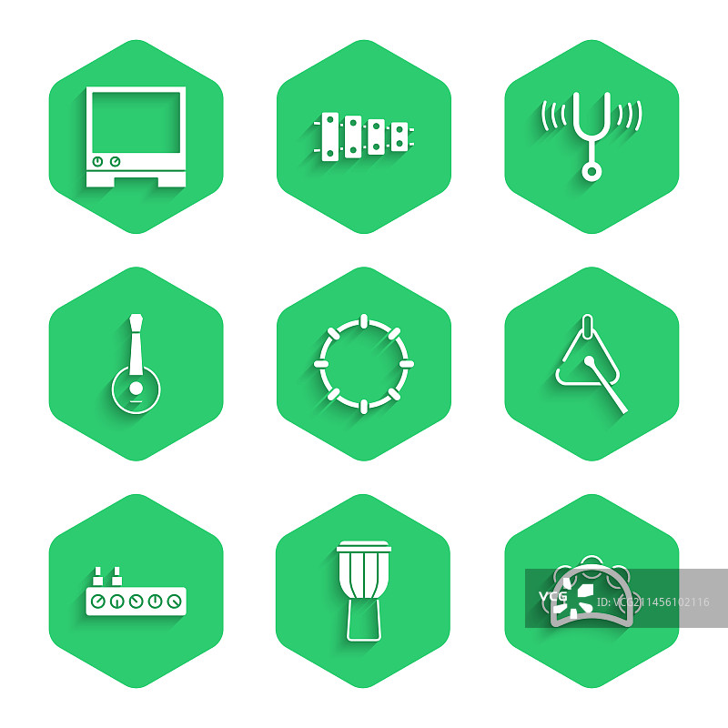 铃鼓、鼓、三角铁、混音器图片素材