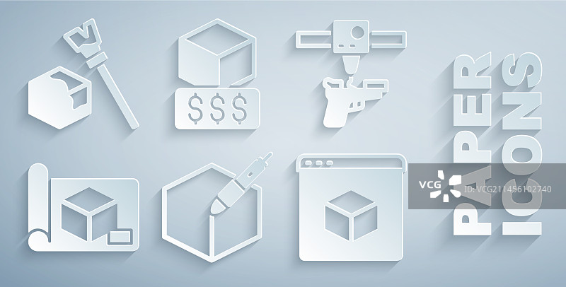 3D笔工具、3D打印机、绘图纸图片素材