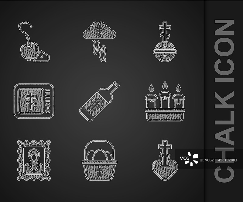 圣水瓶与复活节彩蛋篮子合集图片素材