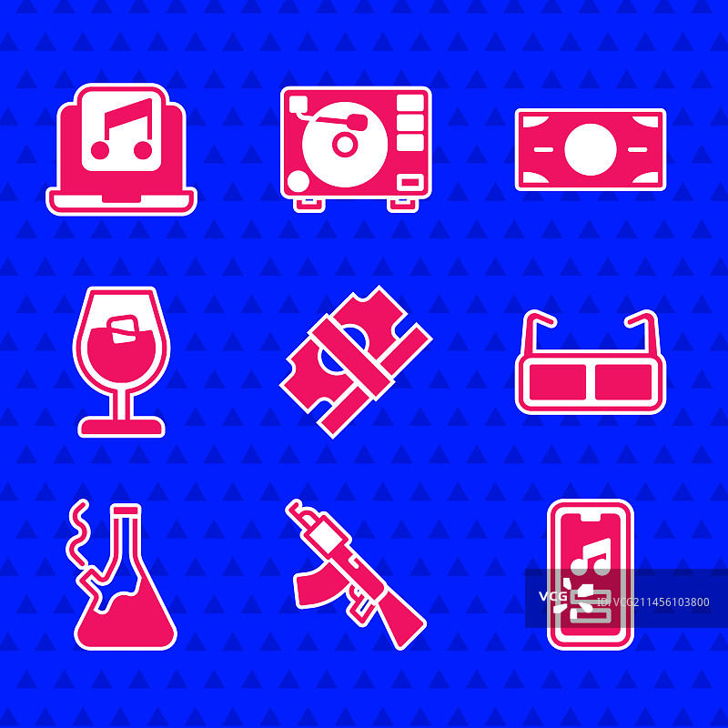 纸币现金与冲锋枪音乐素材图片素材