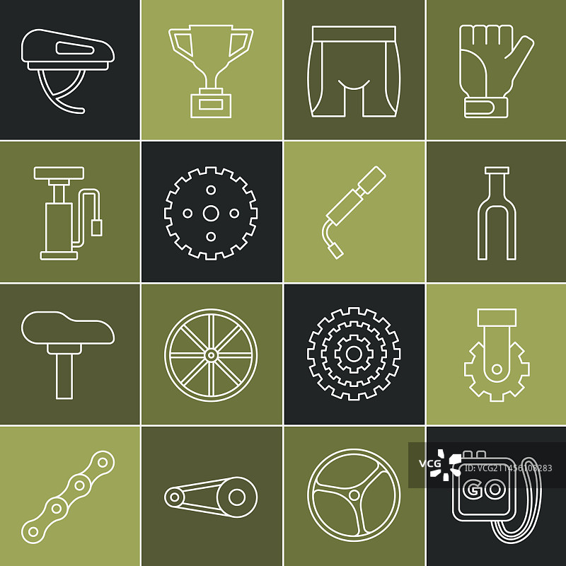 自行车后拨和秒表线条设计图片素材