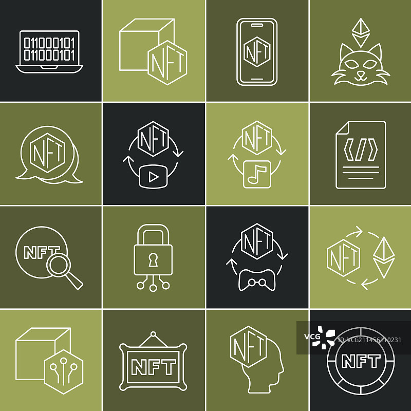 NFT数字加密货币以太坊交易图片素材