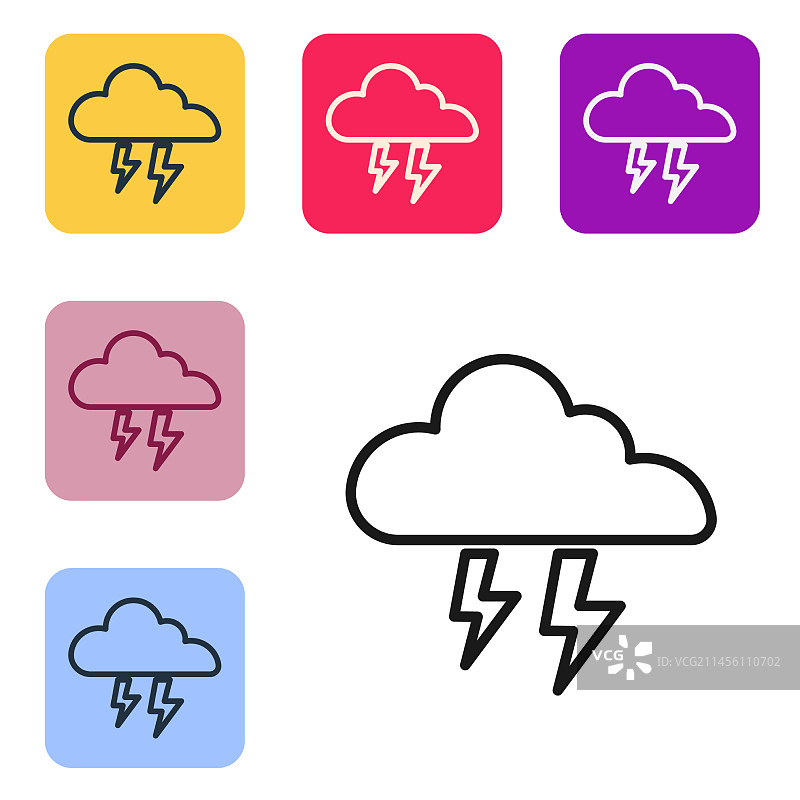 黑色线条风暴图标图片素材