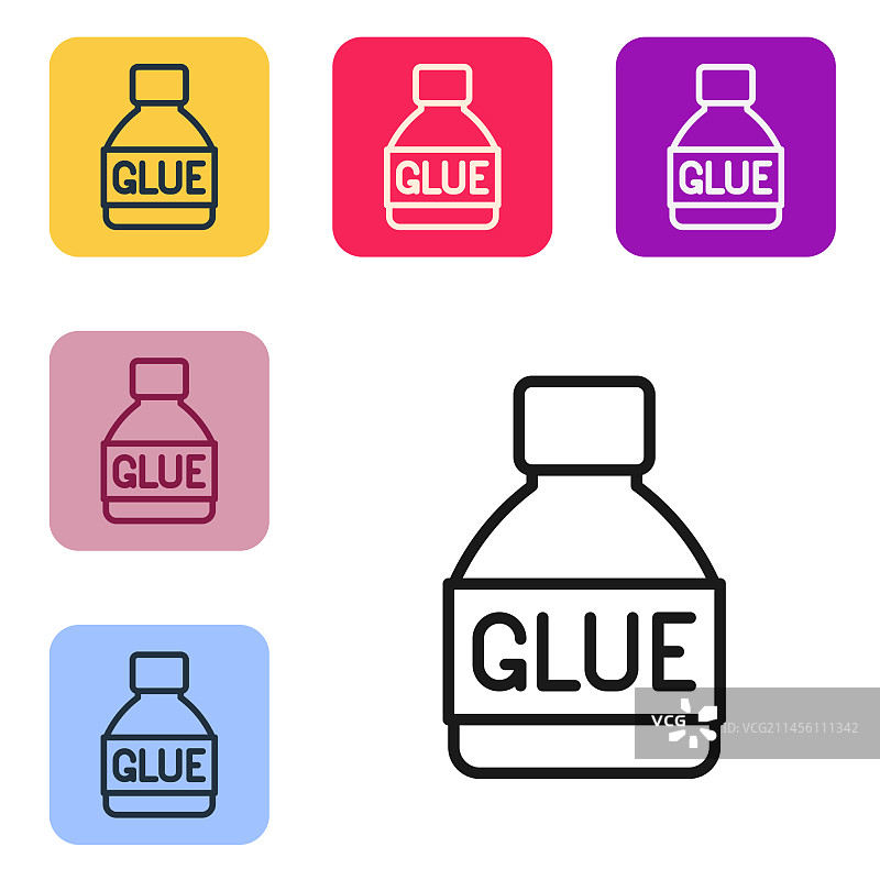 白色背景上的黑色线条胶水图标图片素材