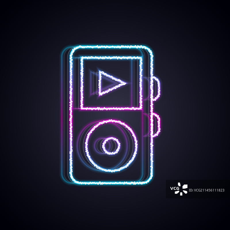 发光霓虹灯音乐播放器图标图片素材