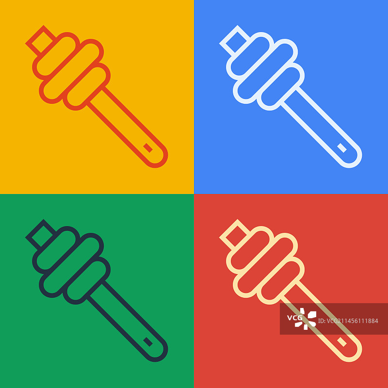 波普艺术风格蜂蜜勺图标图片素材