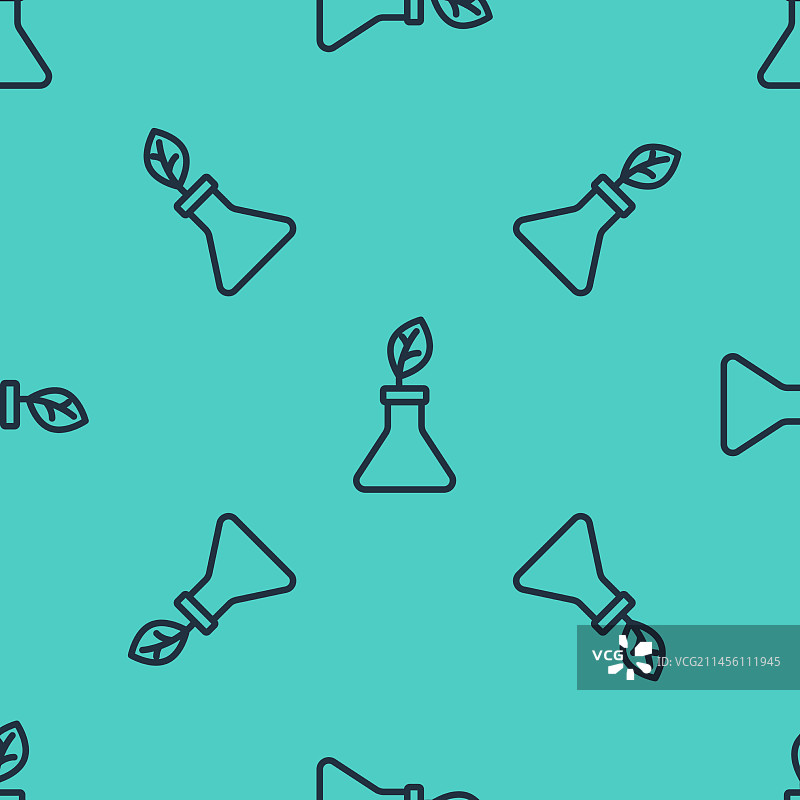 黑色线条植物育种图标，无缝图片素材