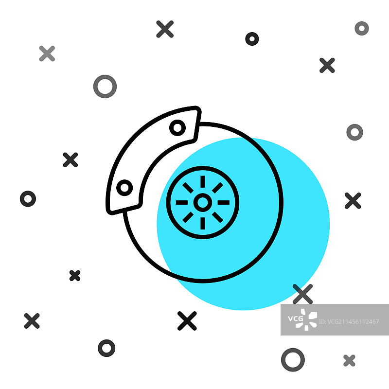 黑色汽车制动盘与卡钳图标图片素材